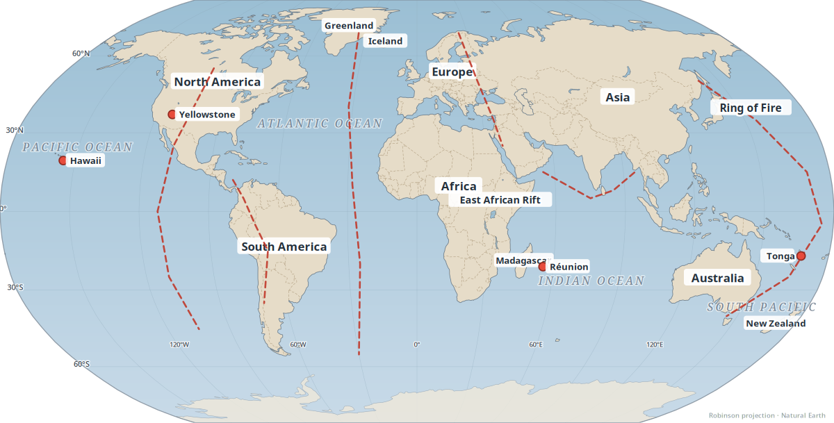 Plate tectonics & boundaries — geography reference map