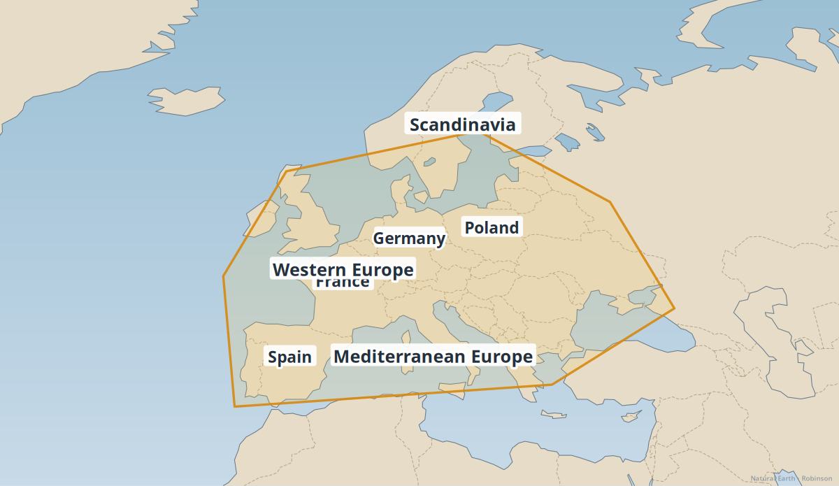 Europe — geography reference map