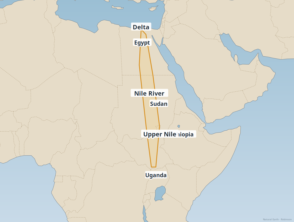 Nile Basin — geography reference map