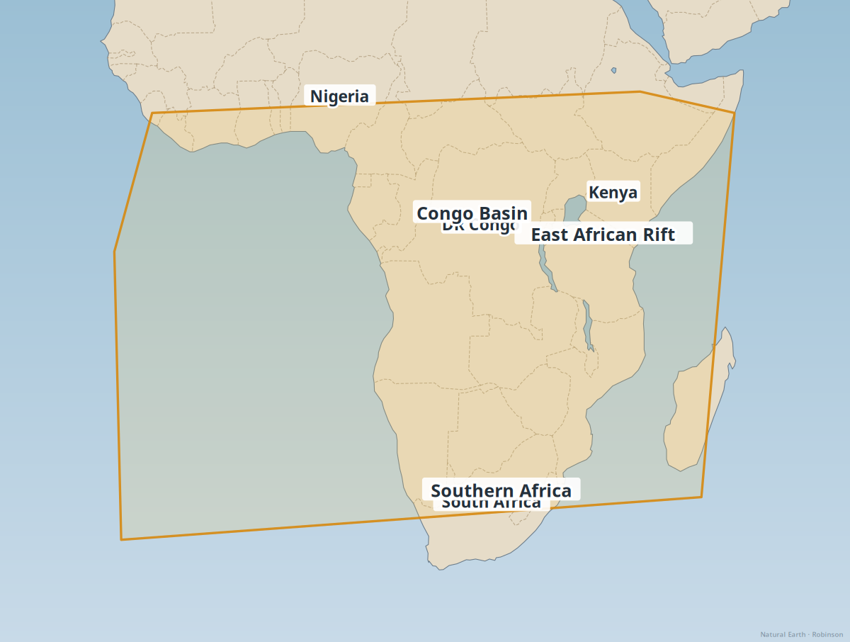 Sub-Saharan Africa — geography reference map